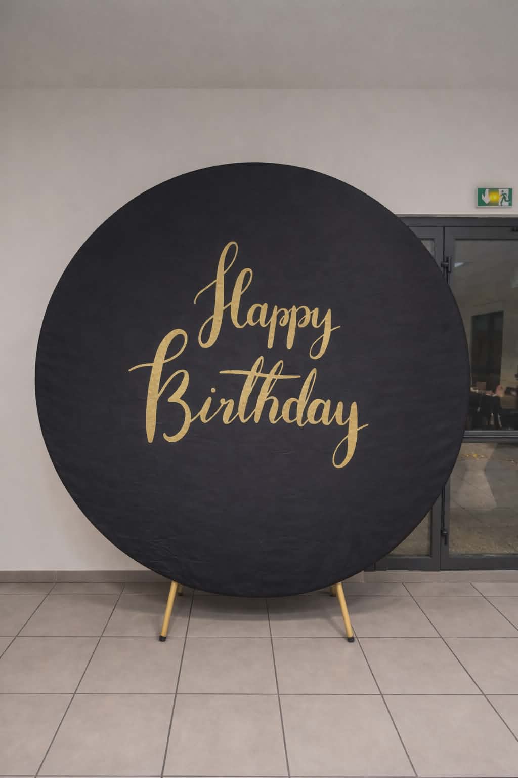 Toile thème Happy Birthday noir et or