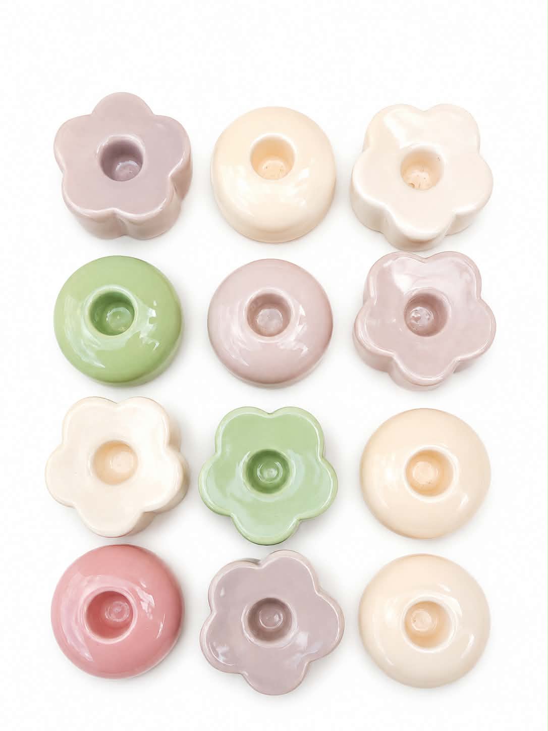 Bougeoirs en céramique- Collection pastel