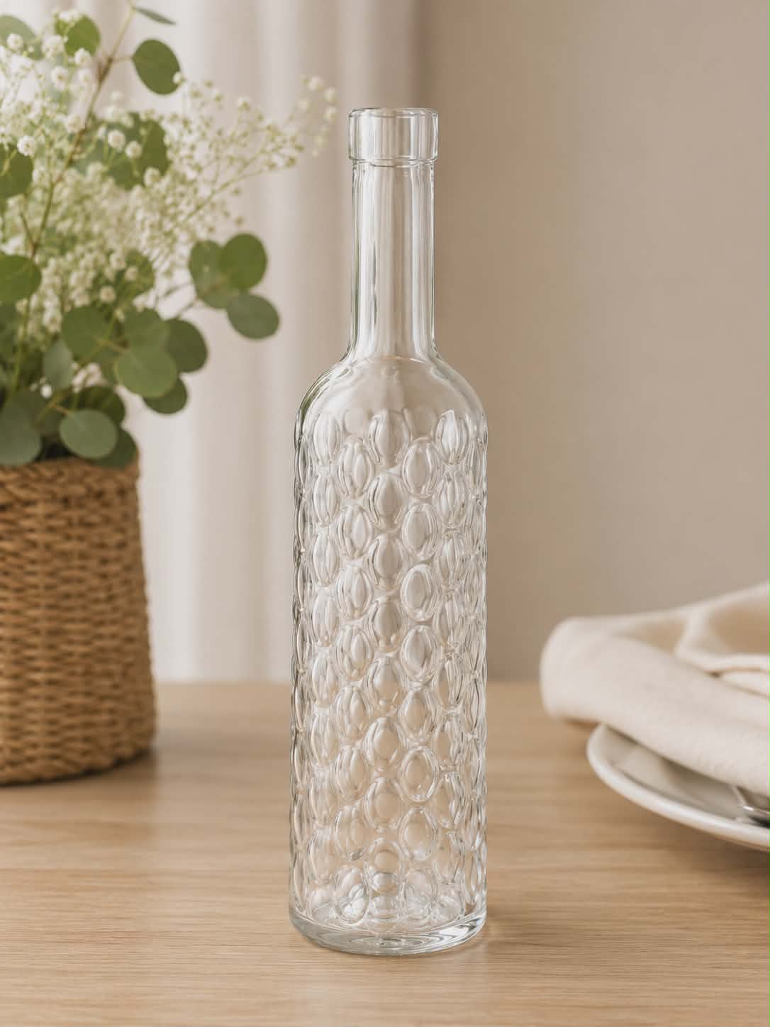 Bouteille en verre texturée 33cl