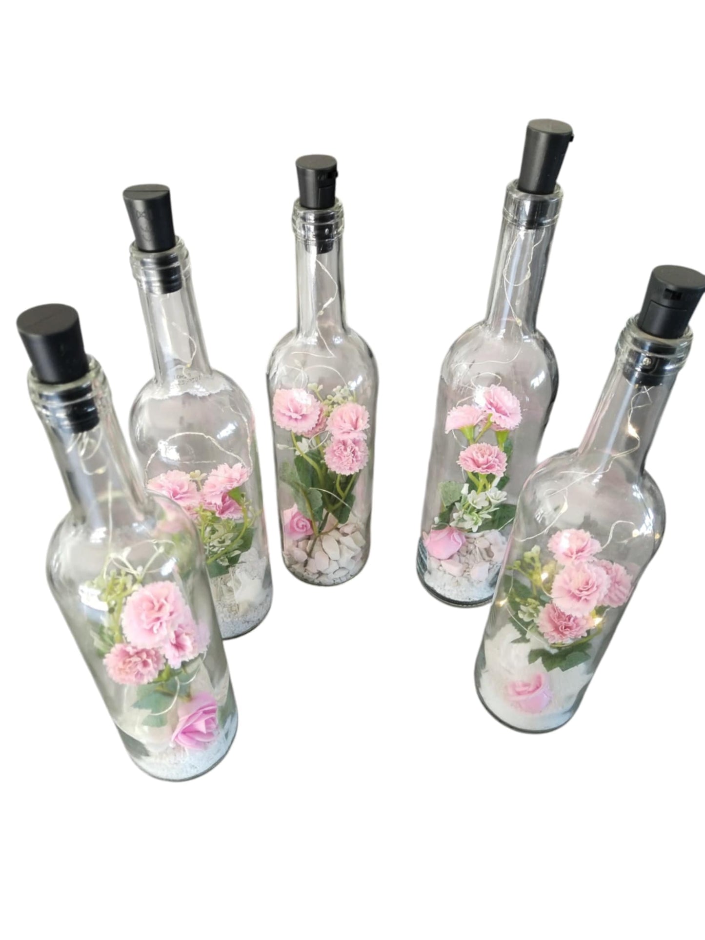 Location Bouteille fleuris lumineuse