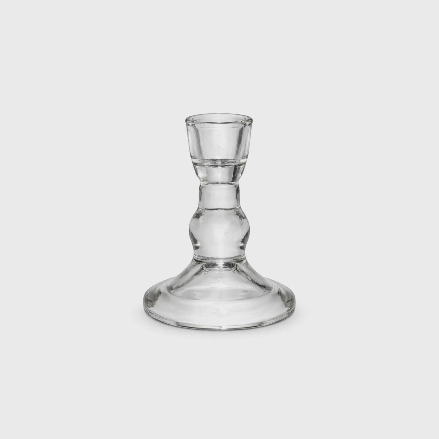 Bougeoir en verre transparent