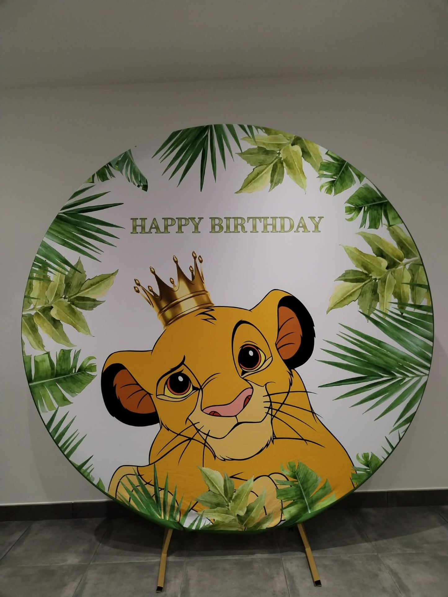 Toile thème Happy Birthday Petit Lion