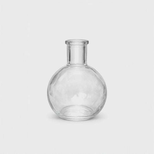 Petit vase boule en verre transparent